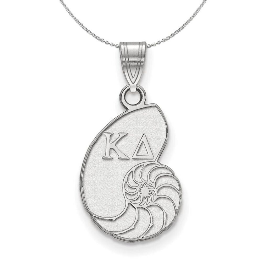 Sterling Silver Kappa Delta Small Pendant Necklace - 24 Inch